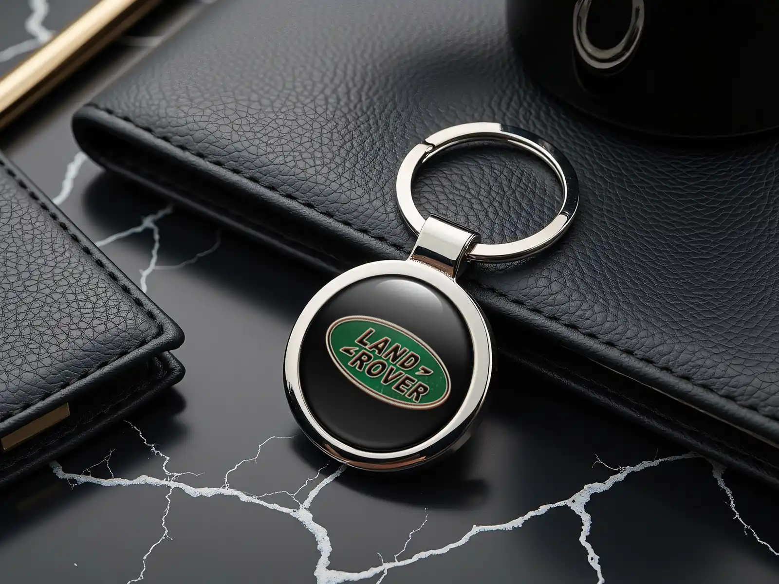 Land Rover Portachiavi Metallo Acciaio Inox Aspetto Premium